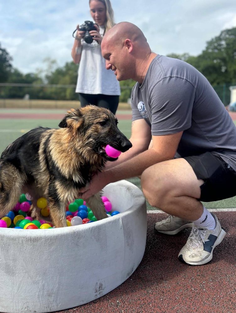 Steve with Leia at the ball pit